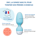 Emy tonifica e rafforza il perineo: dispositivo connesso e app mobile.