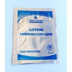 Beutel 3ml hydroalkoholische desinfizierende Lotion für die Hände.