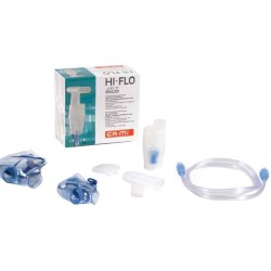 Kit nebulizzatore HI-FLO SET in scatola di cartone Nylon, camera e maschera per adulti e bambini, boccaglio e nasale